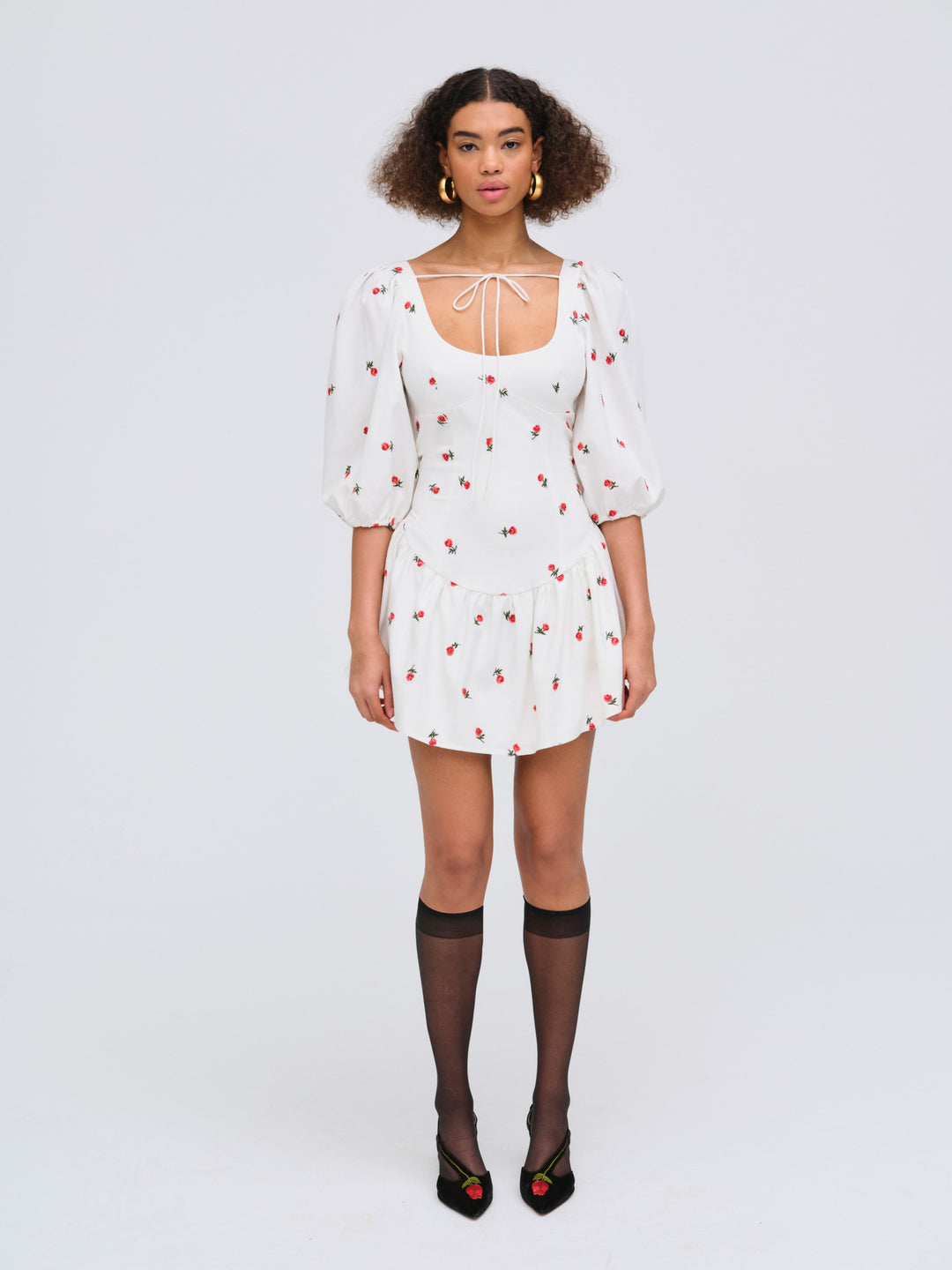 Talia Mini Dress — Cream - Image 4