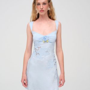 Claudia Mini Dress — Blue
