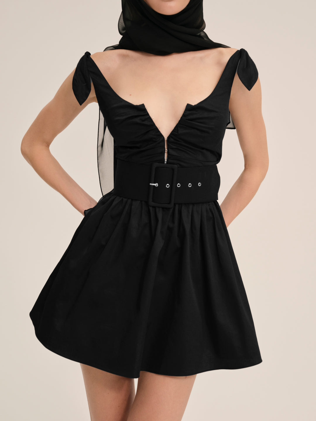 Quinne Mini Dress — Black - Image 3