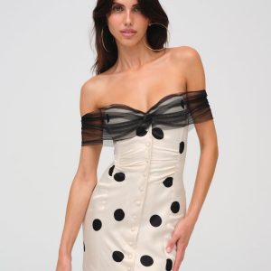 Dorothy Dot Mini Dress — Cream