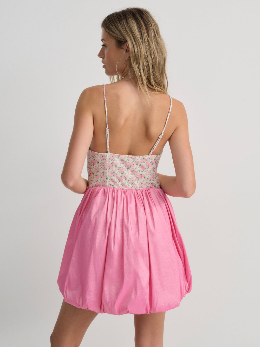 Berry Bud Bubble Mini Dress — Pink - Image 2