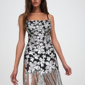 Colette Mini Dress — Silver