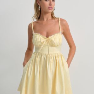 Doris Mini Dress — Yellow