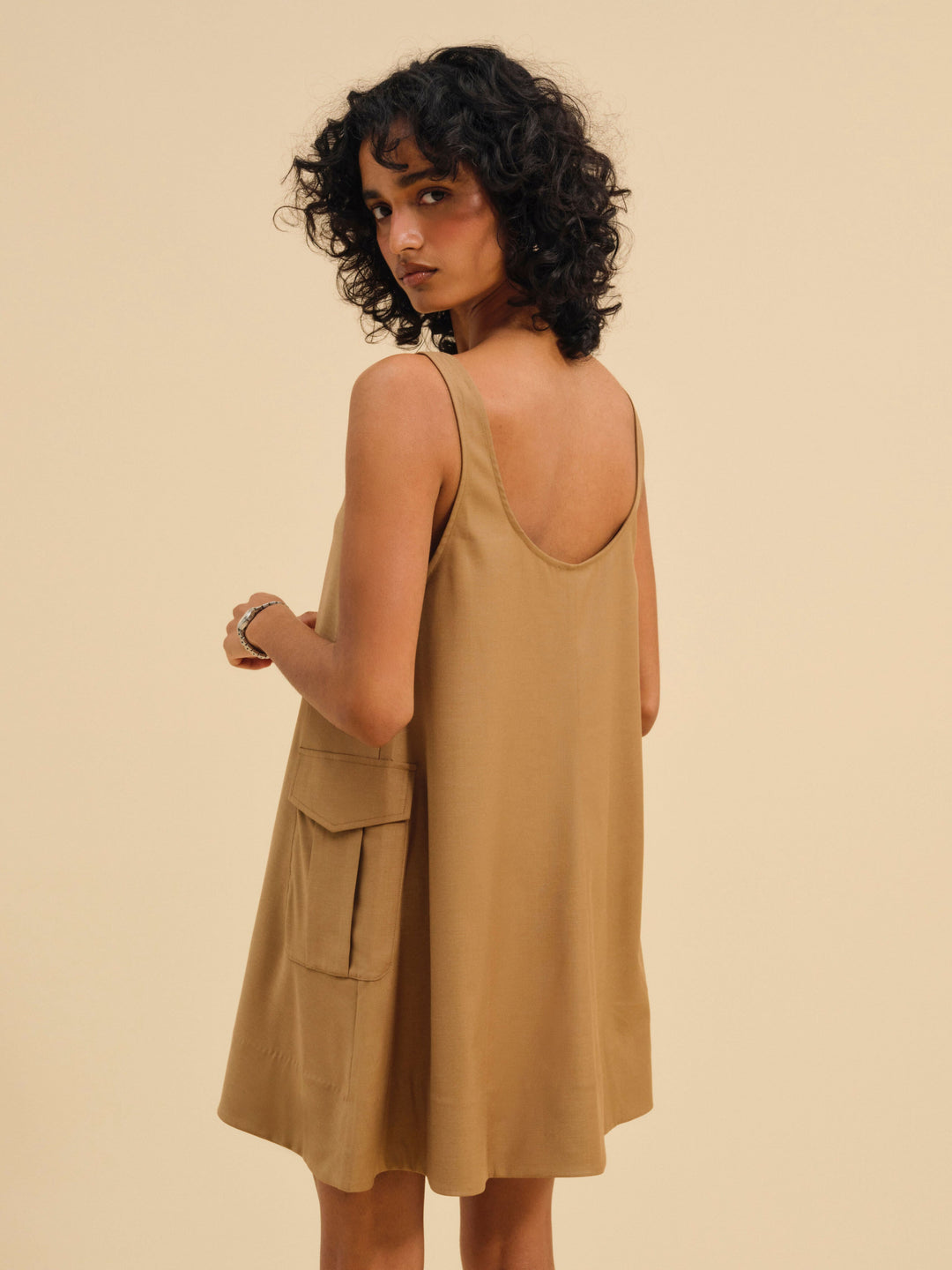 Elanah Mini Dress — CAMEL - Image 3