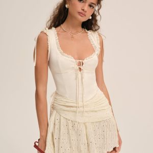 Erika Asymmetrical Mini Dress — Natural
