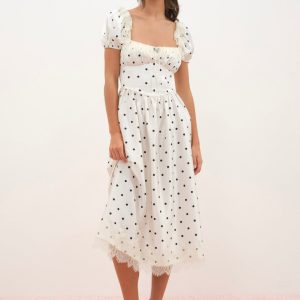 Ines Midi Dress — Cream