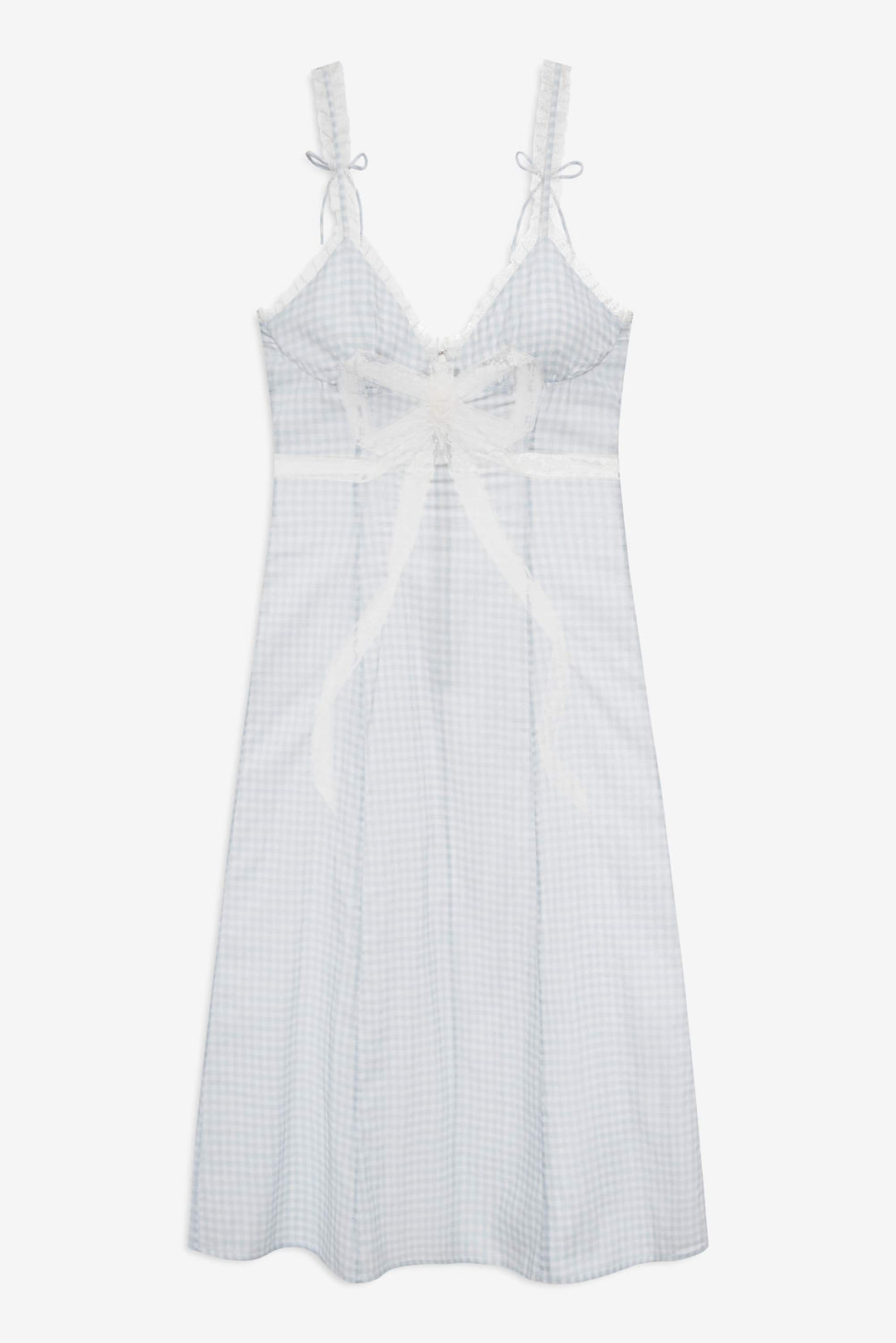 Bluebell Gingham Midi Dress — Blue - Image 4
