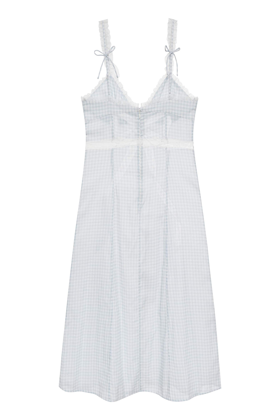 Bluebell Gingham Midi Dress — Blue - Image 6