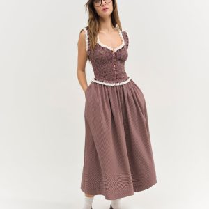 Morgan Midi Dress — Burgundy