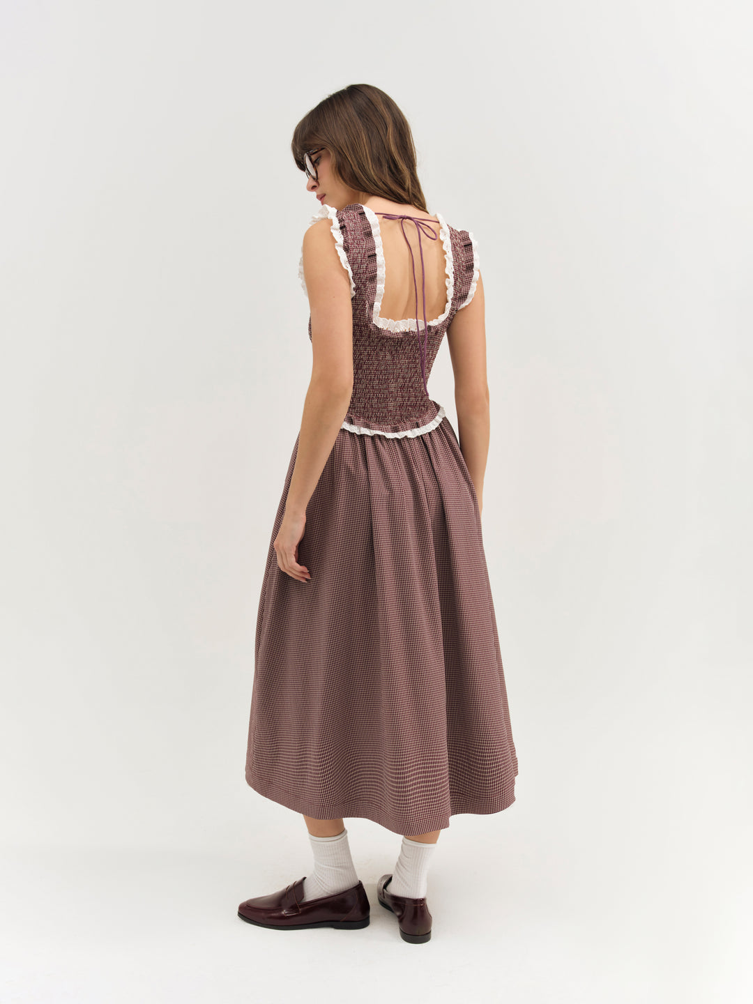 Morgan Midi Dress — Burgundy - Image 2