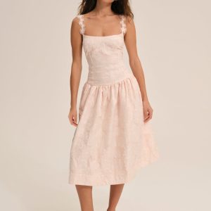 Florence Midi Dress — Peach