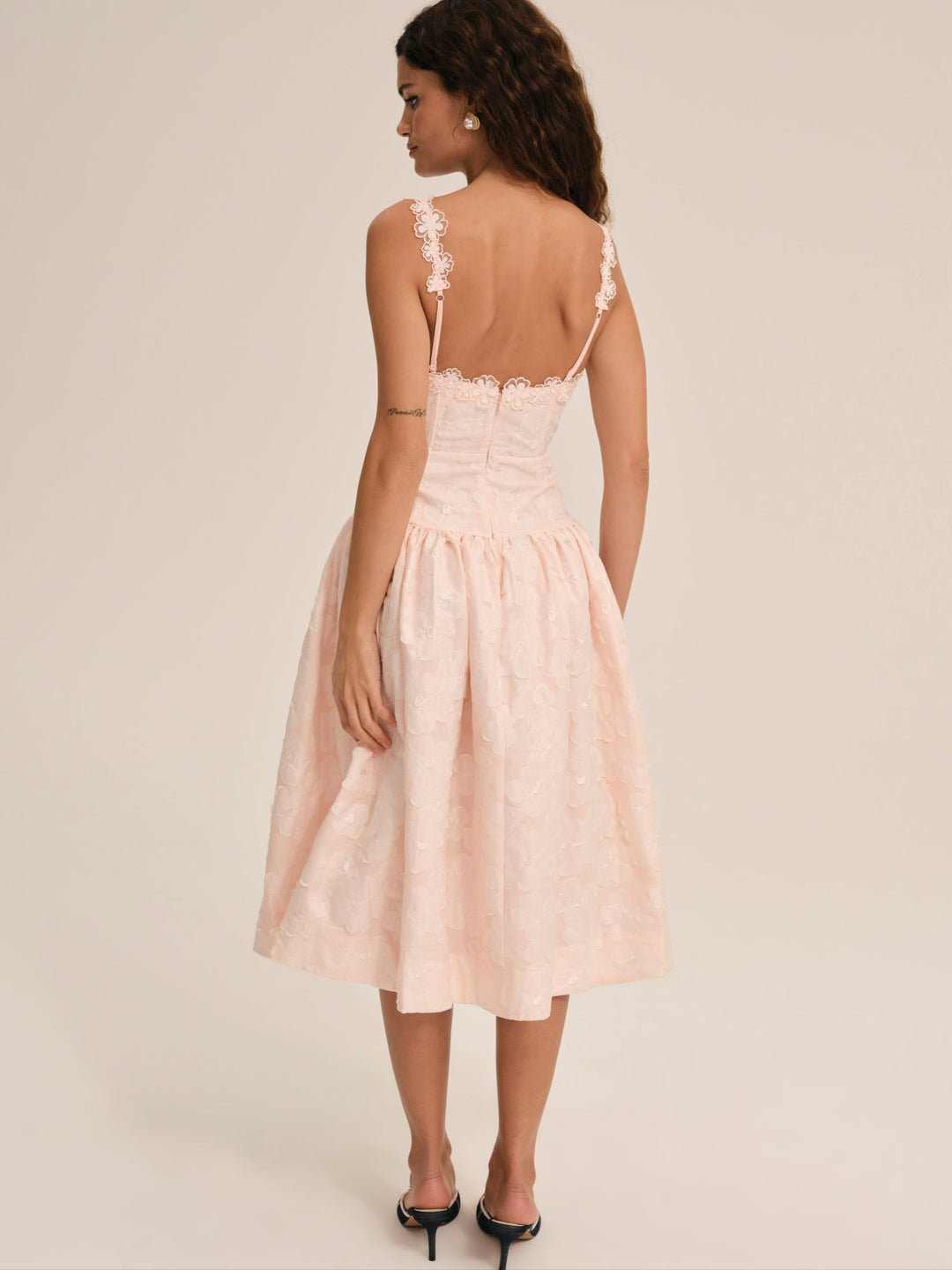 Florence Midi Dress — Peach - Image 3