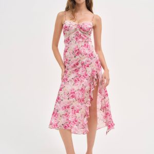 Angelina Midi Dress — Pink