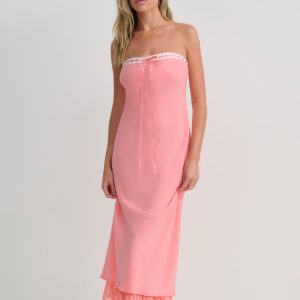 Daisy Mae Midi Dress — Coral