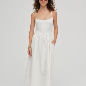 Wilhelmina Midi Dress — Cream