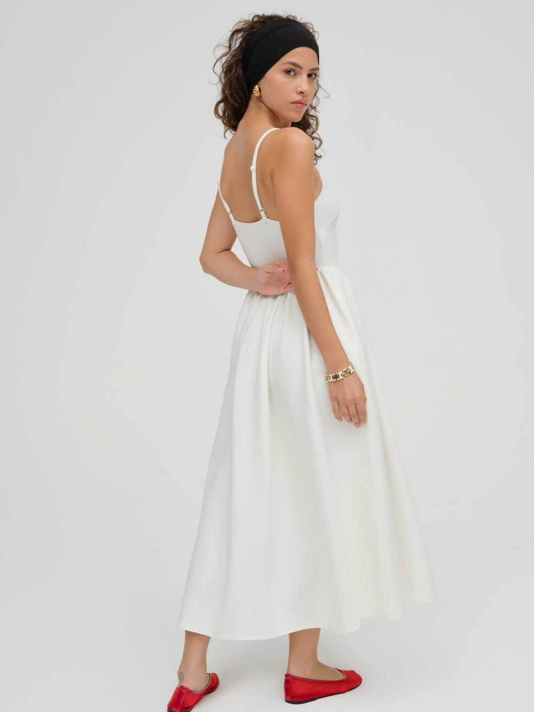 Wilhelmina Midi Dress — Cream - Image 2