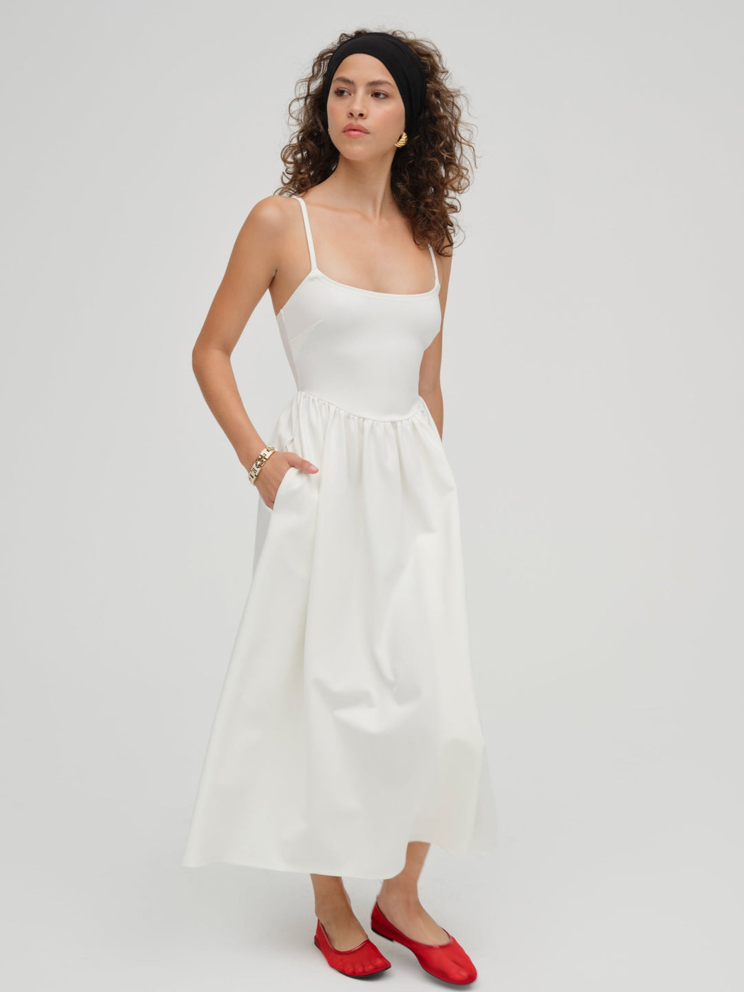 Wilhelmina Midi Dress — Cream - Image 3